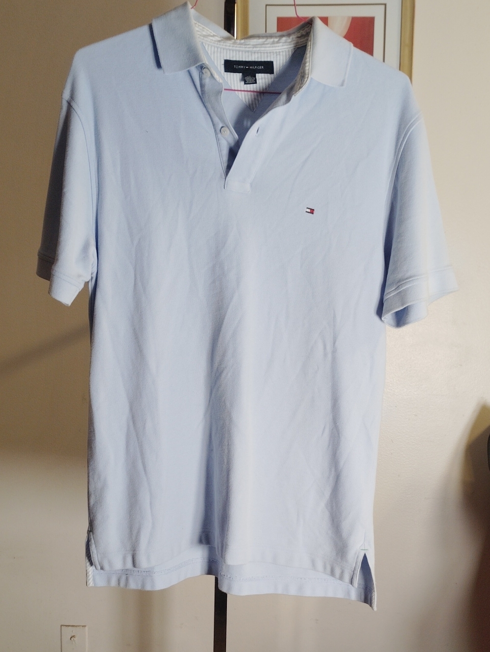 Tommy Hilfiger Men’s Pale Blue Polo Shirt with Small Logo